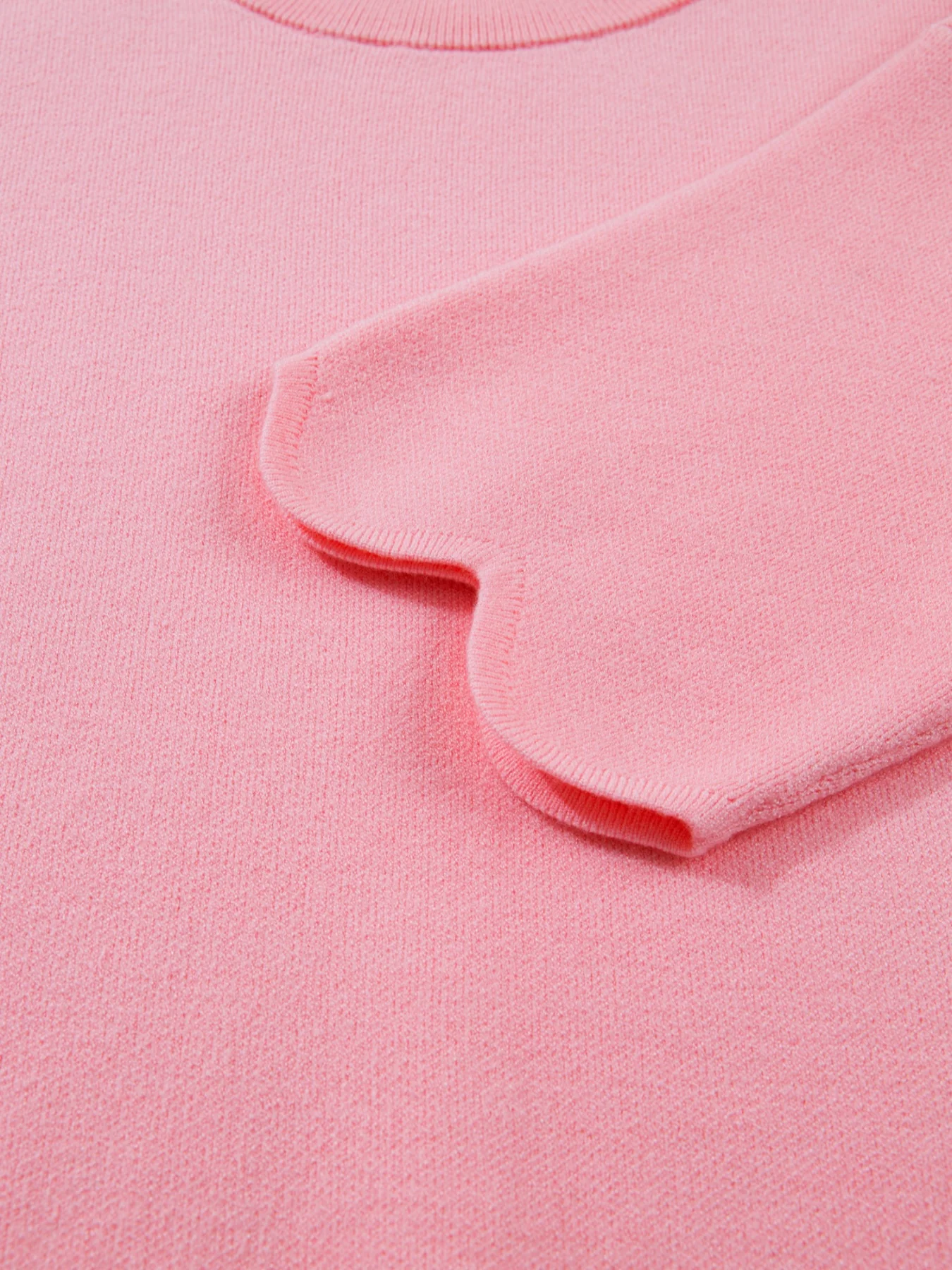 Scalloped Hem 3/4 Sleeve Sweater Top - Image 8