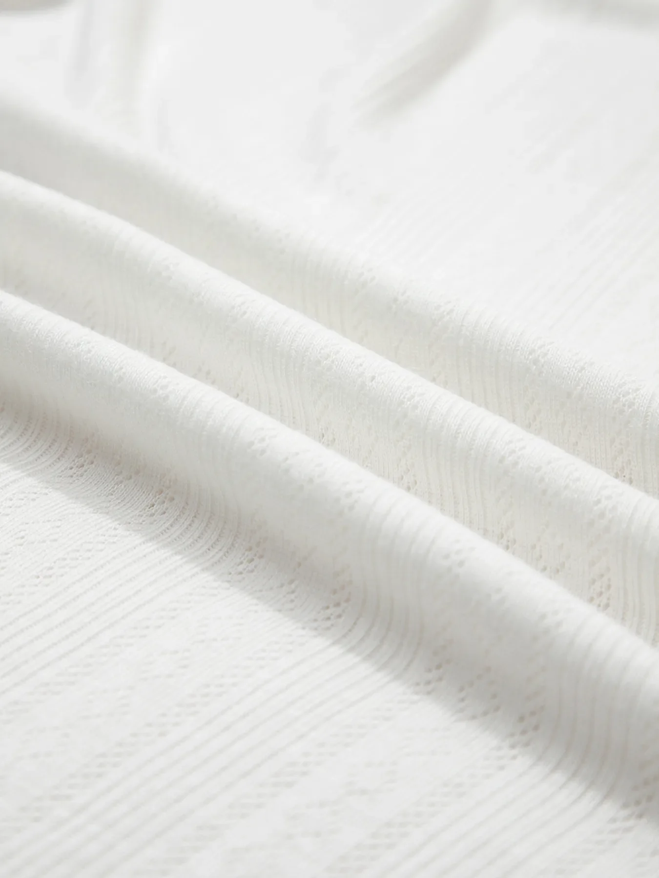 Scalloped Lace Trim Jacquard Textured T Shirt - Image 11