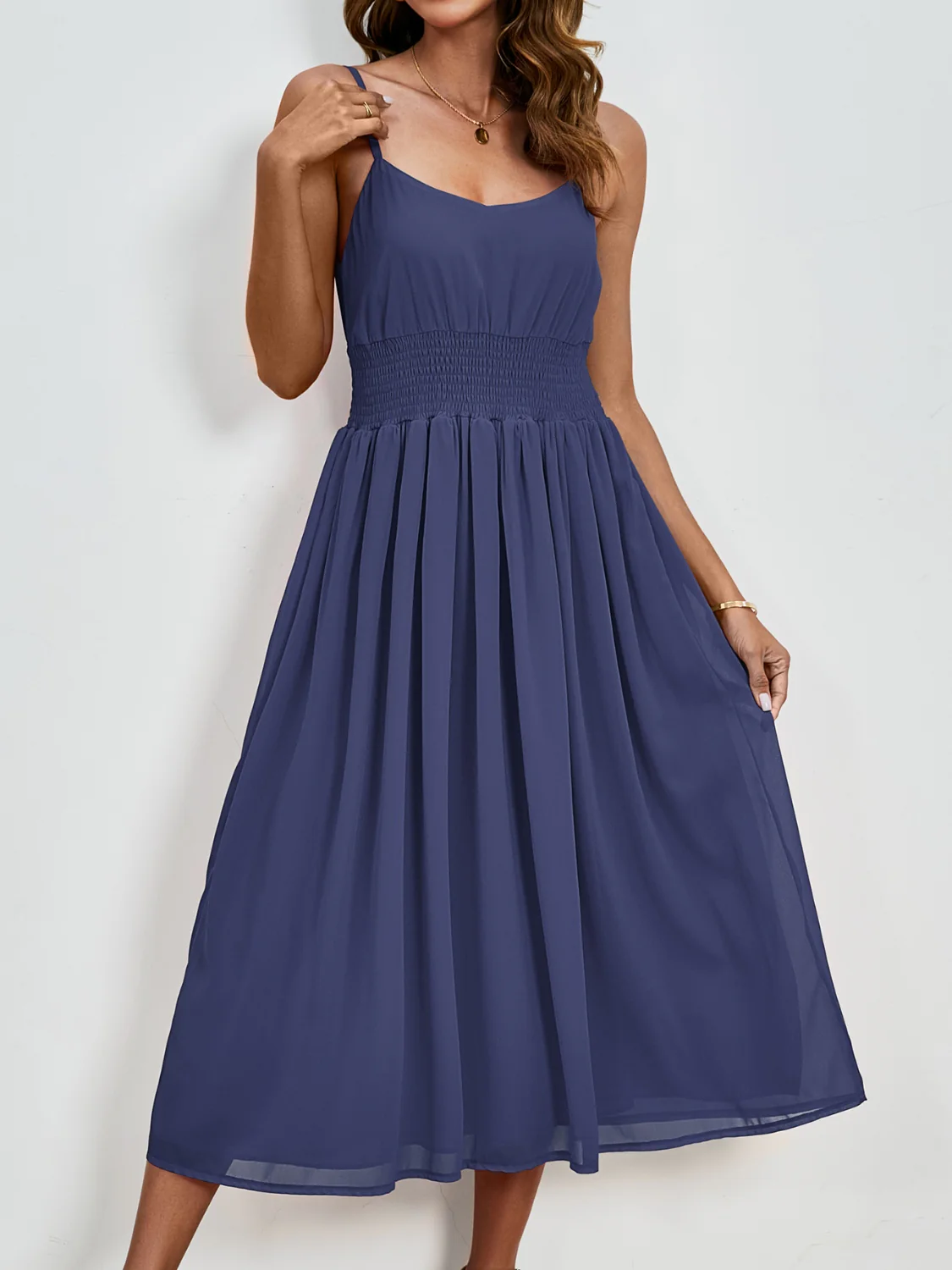 Scoop Neck Midi Cami Dress - Image 11