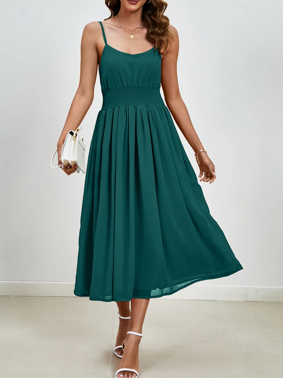 Scoop Neck Midi Cami Dress - Image 16