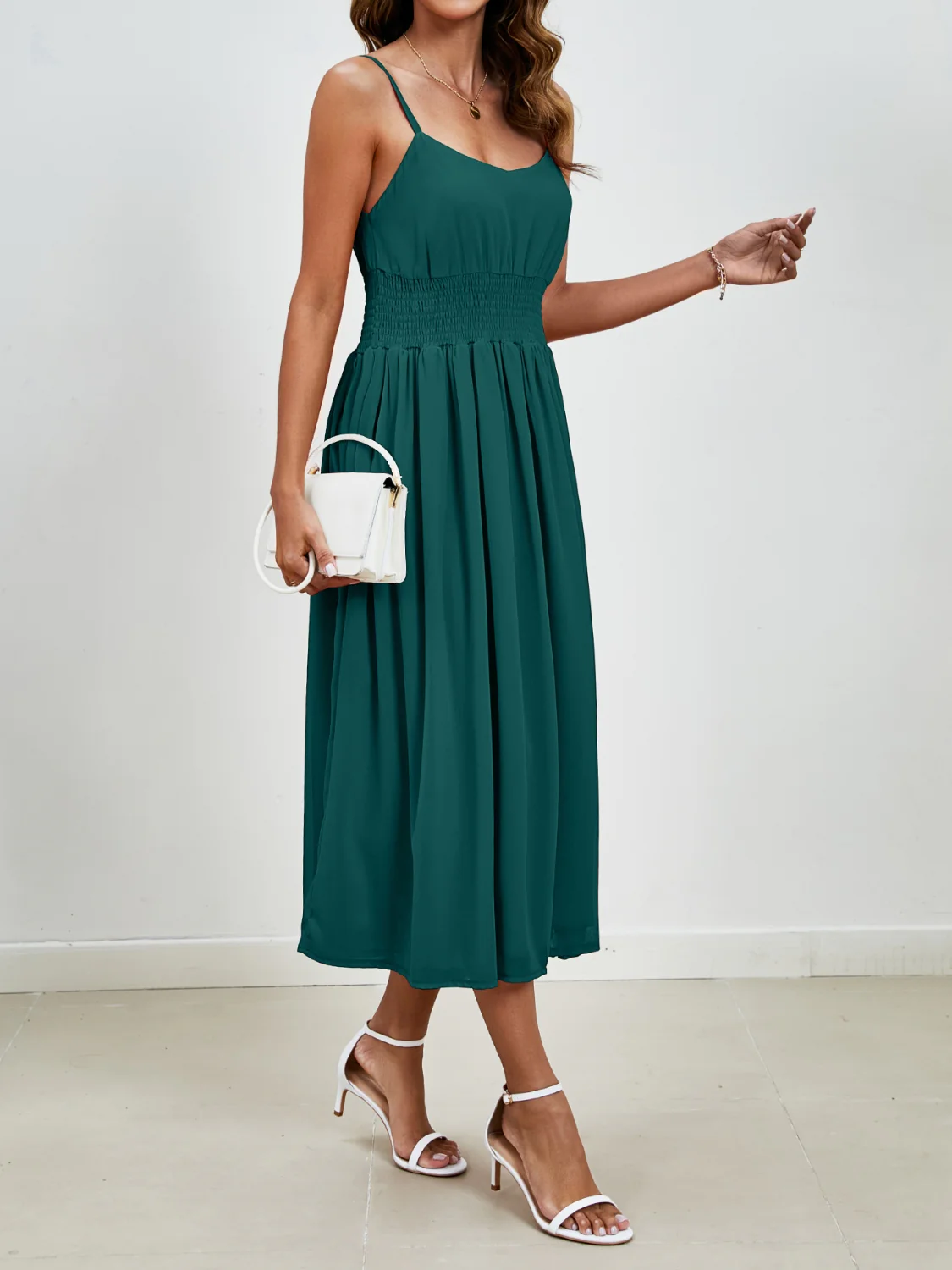 Scoop Neck Midi Cami Dress - Image 17