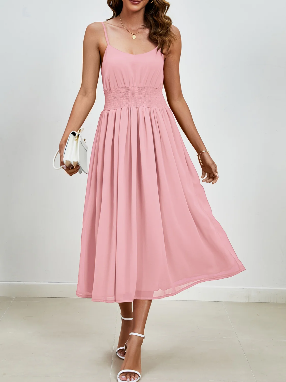 Scoop Neck Midi Cami Dress - Image 4