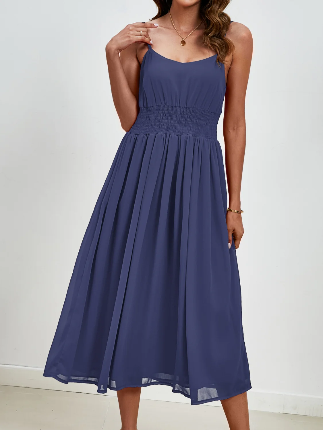 Scoop Neck Midi Cami Dress - Image 7