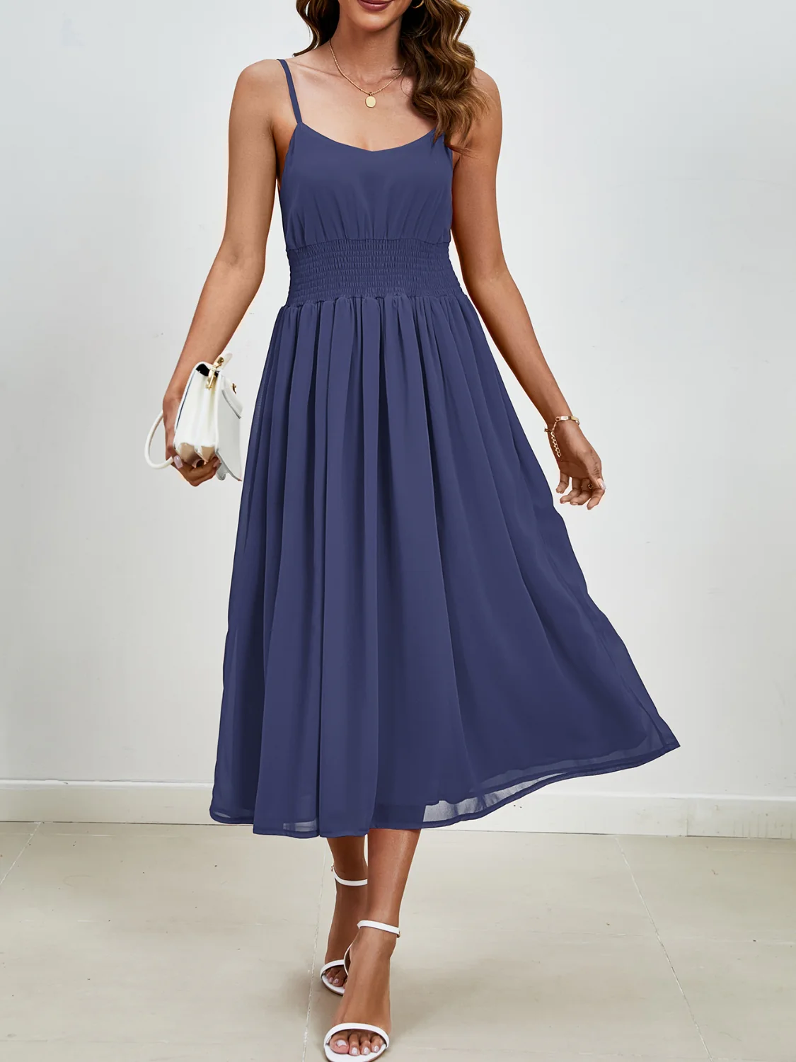Scoop Neck Midi Cami Dress - Image 9