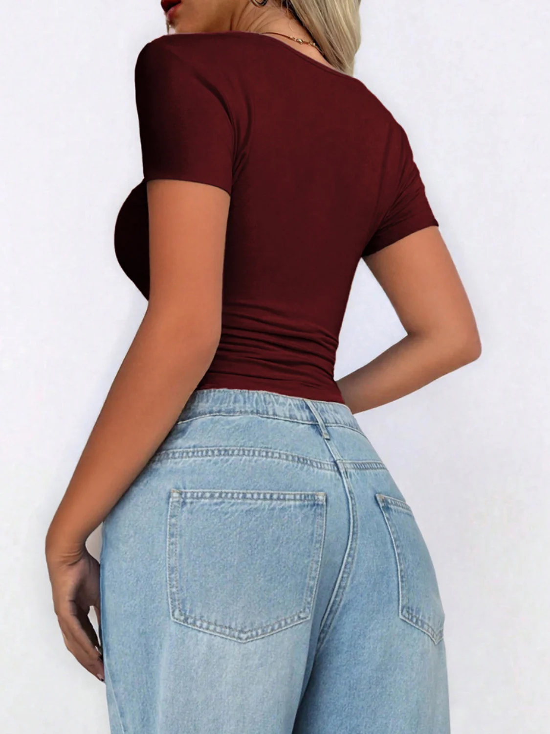 Scoop Neck Short Sleeve T-Shirt - Image 6