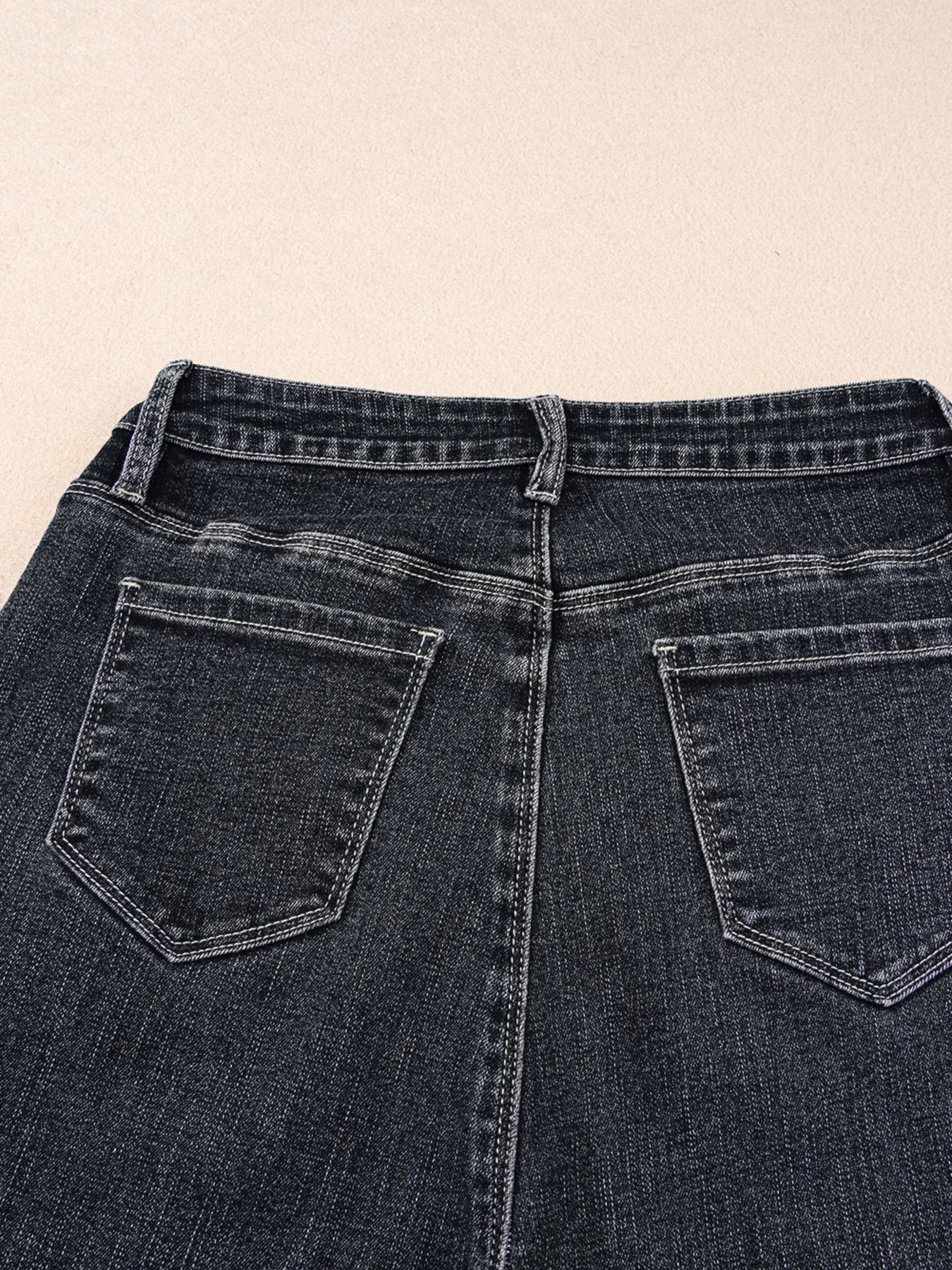 Seam Detail Flared Bottom Ankle Length Jeans - Image 22