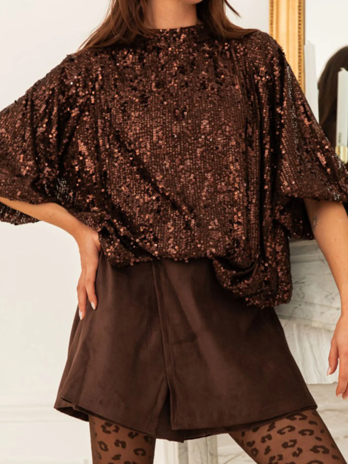 Sequin Embellished Tie-Back Blouse - Image 10