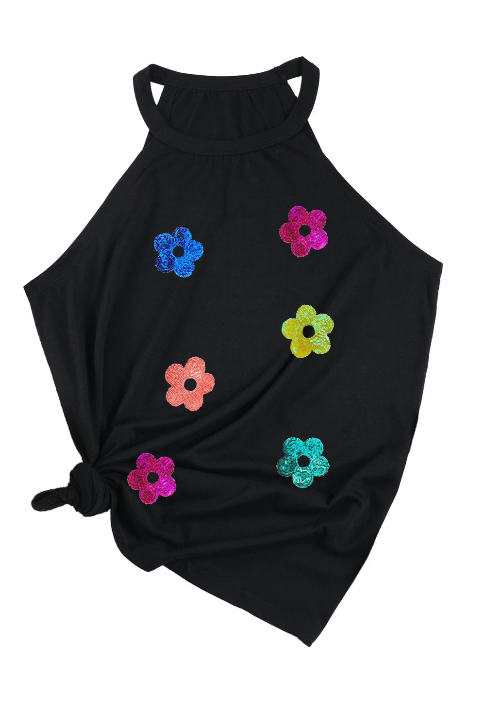 Sequin Flower Round Neck Tank - Image 4