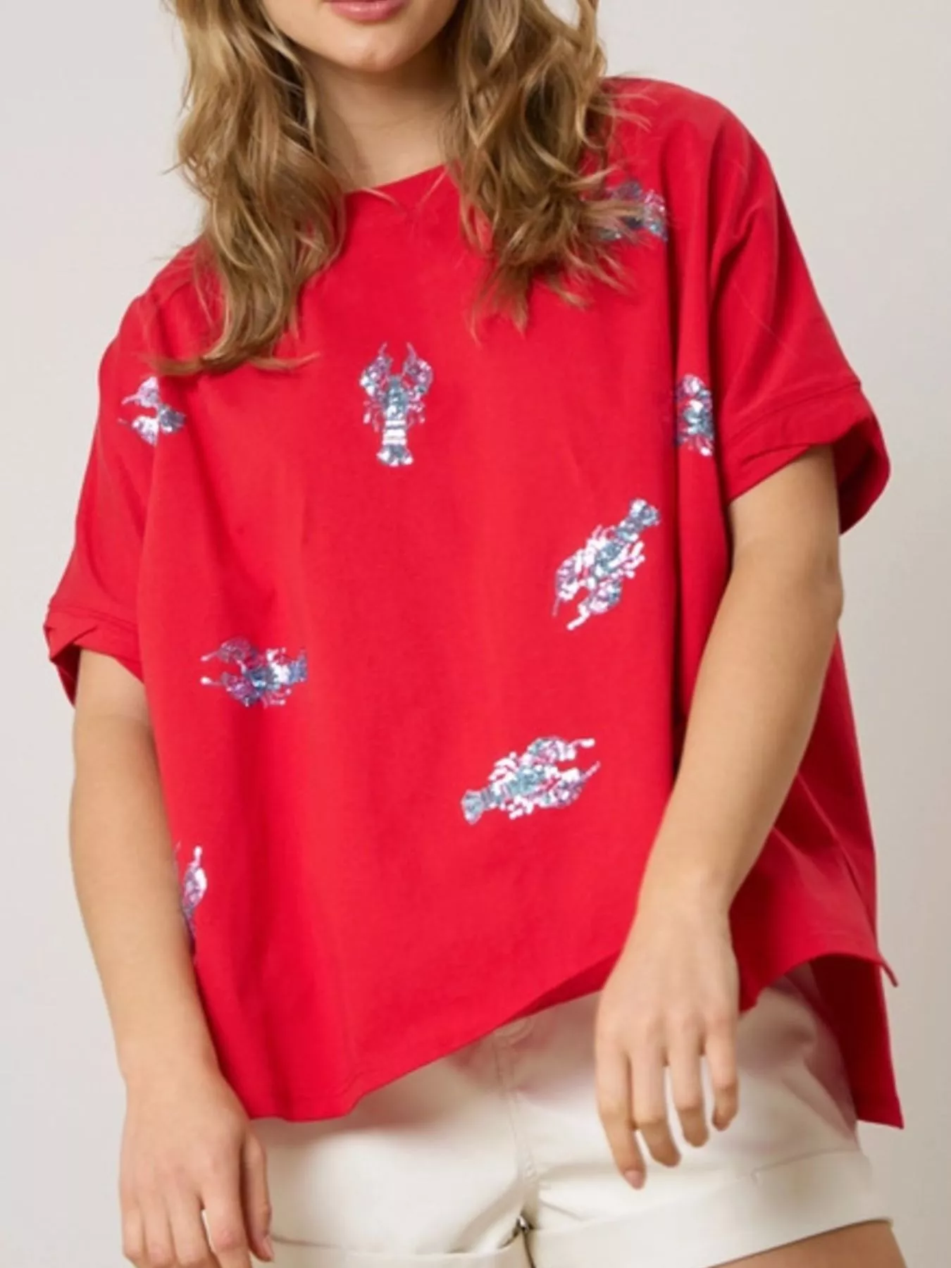 Sequin Lobster Round Neck T-Shirt - Image 14