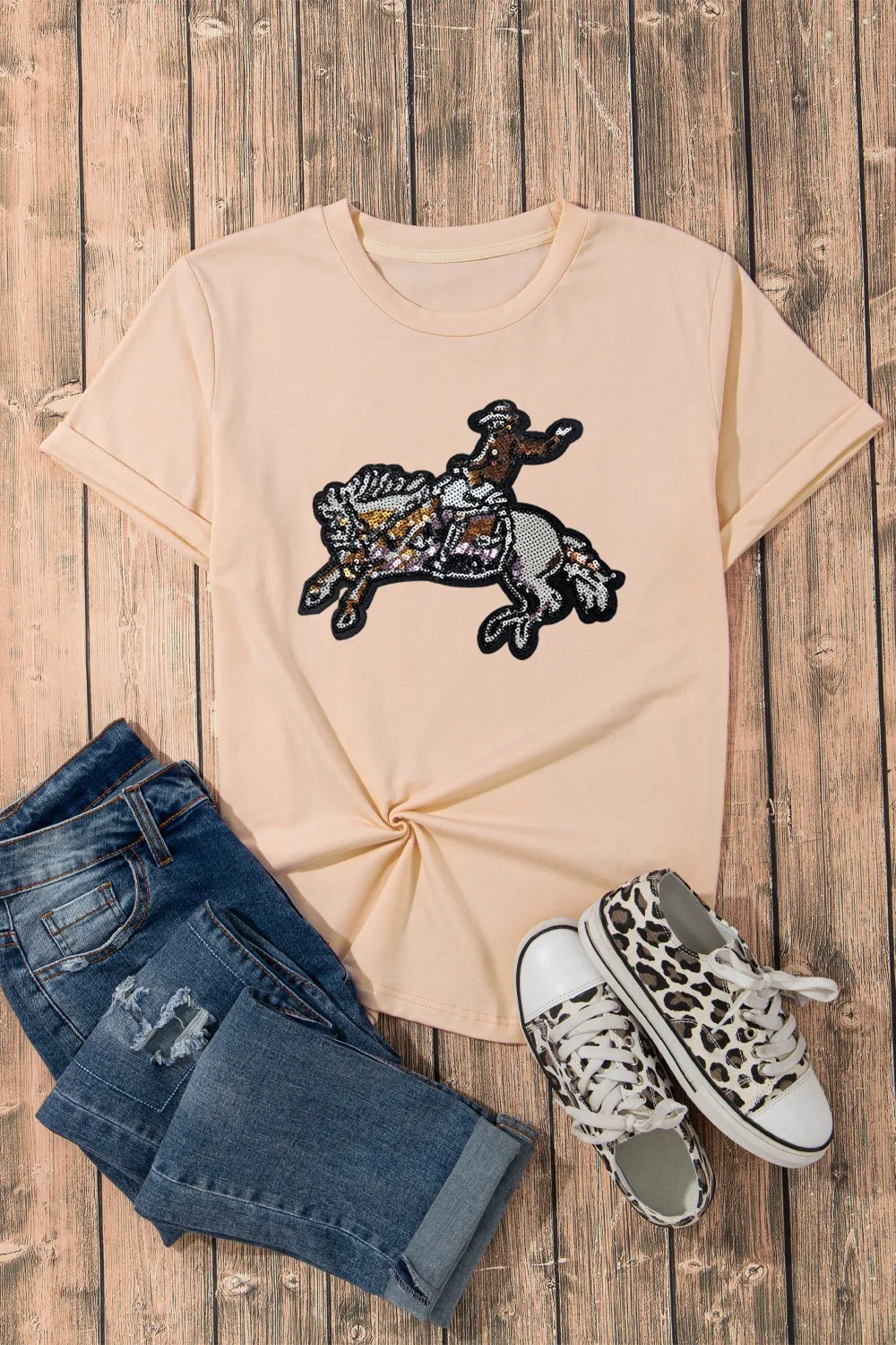 Sequin Rodeo Graphic Crewneck Tee - Image 4