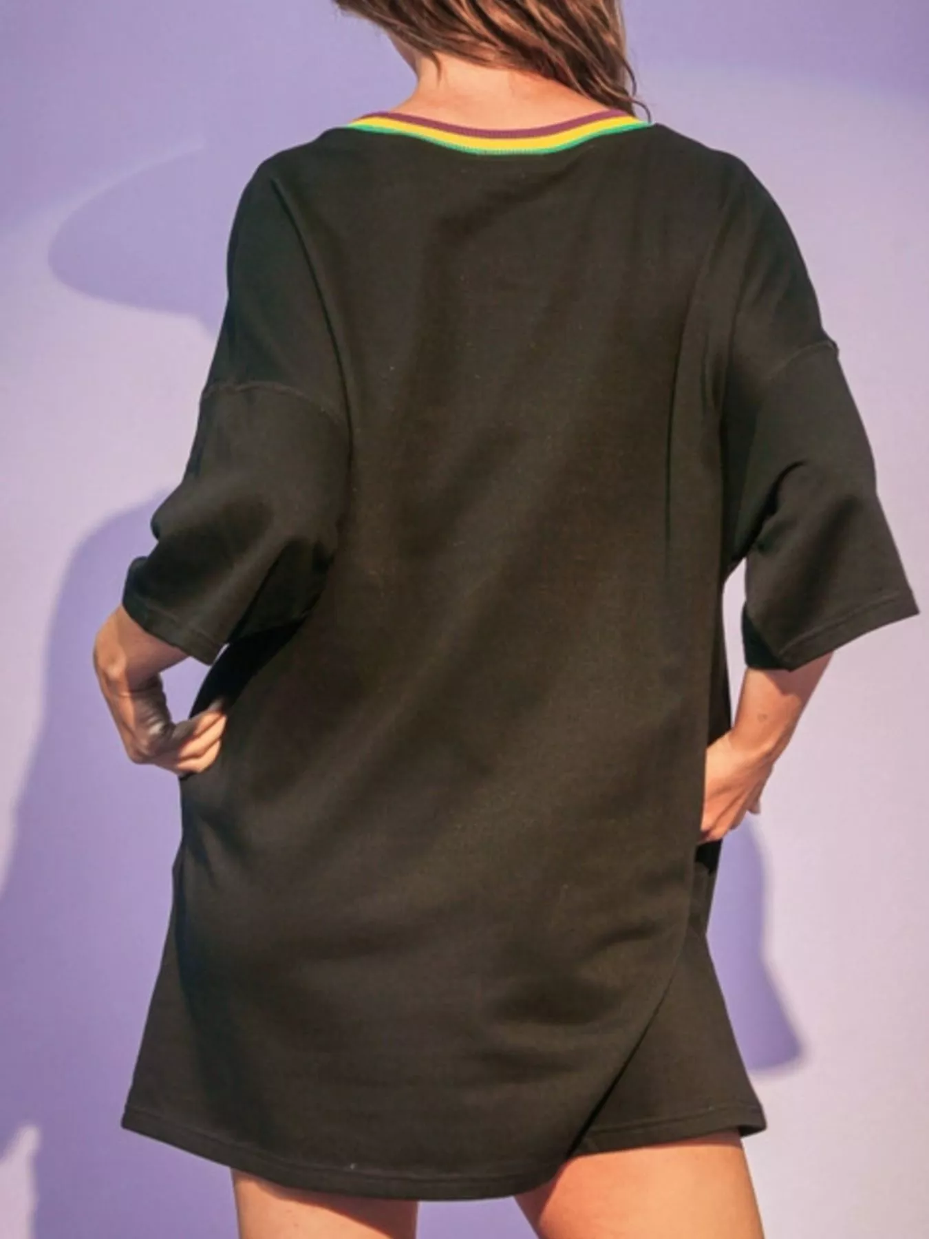 Sequin Round Neck 3/4 Sleeve Dress - Image 12