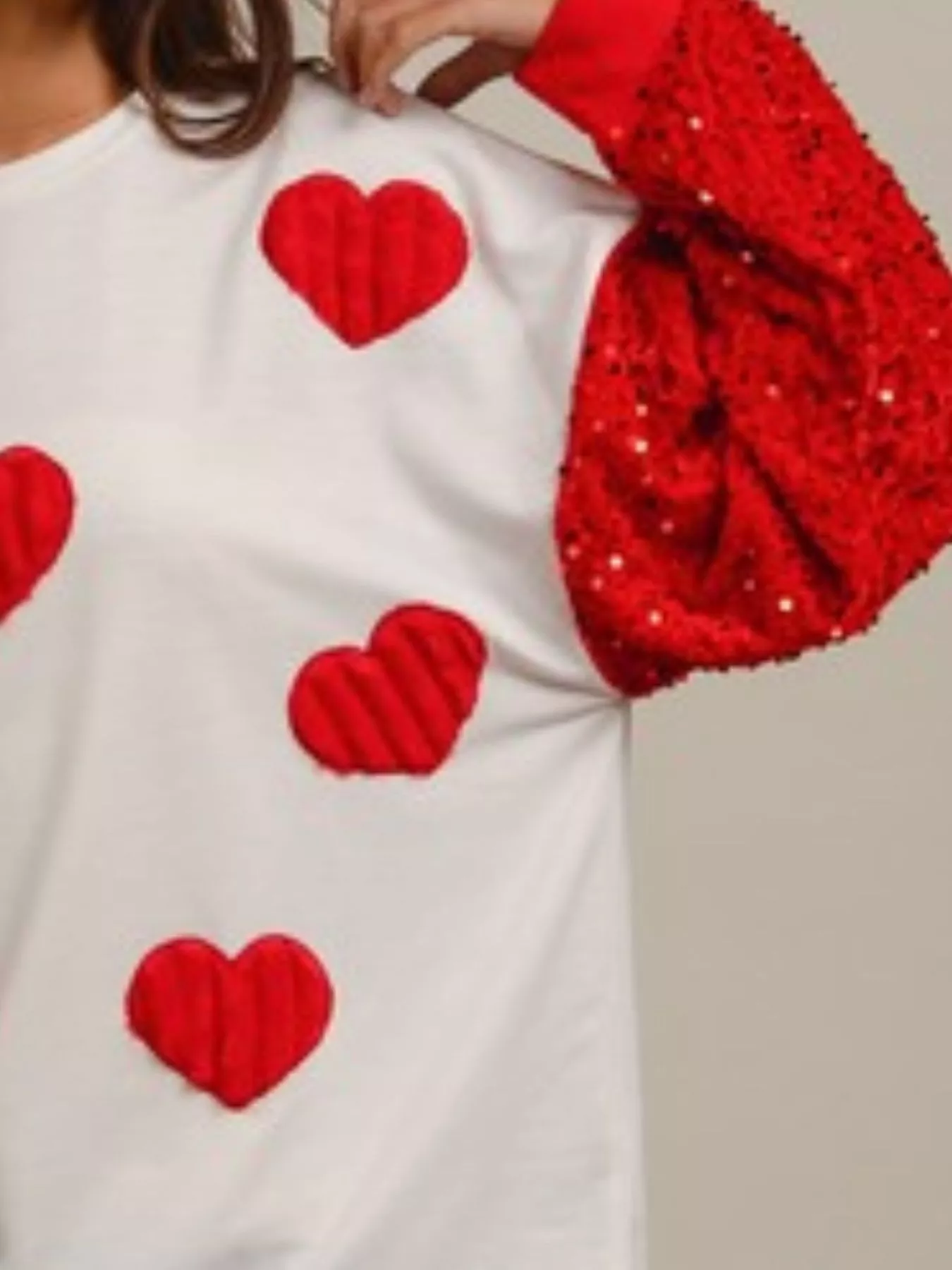 Sequin Round Neck Long Sleeve Sweatshirt - Image 9
