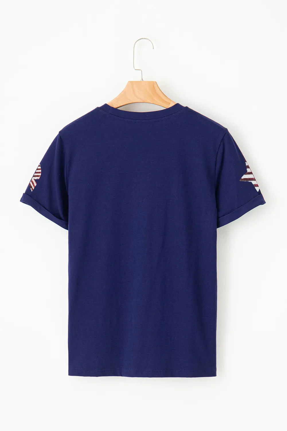 Sequin Star Round Neck Short Sleeve T-Shirt - Image 6
