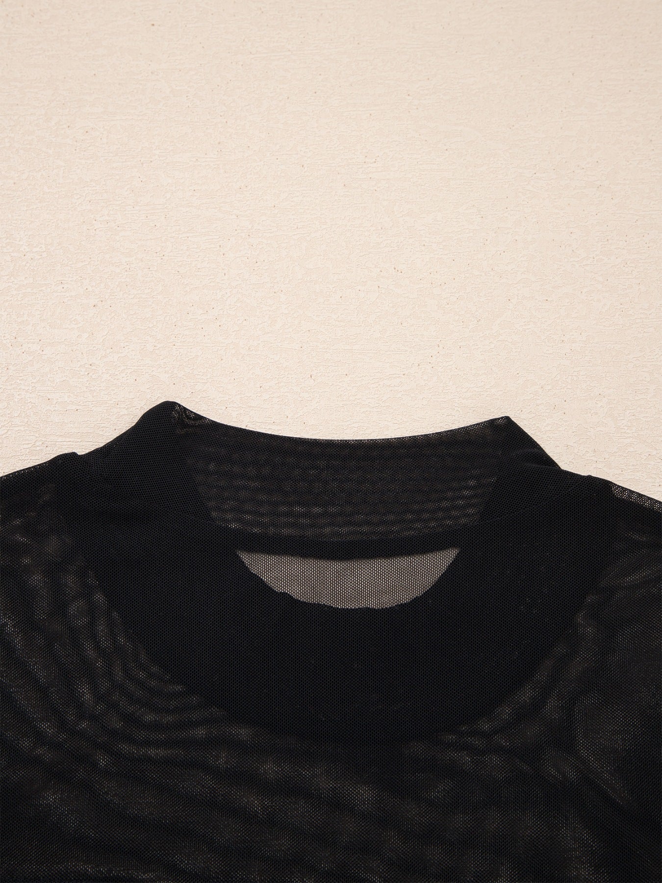 Sheer Mesh Patchwork Cap Sleeve T Shirt - Image 7