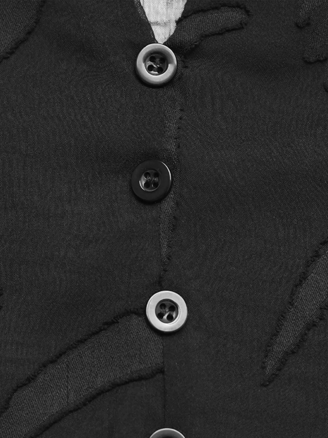 Sheer Notched Button Front Blouse - Image 7