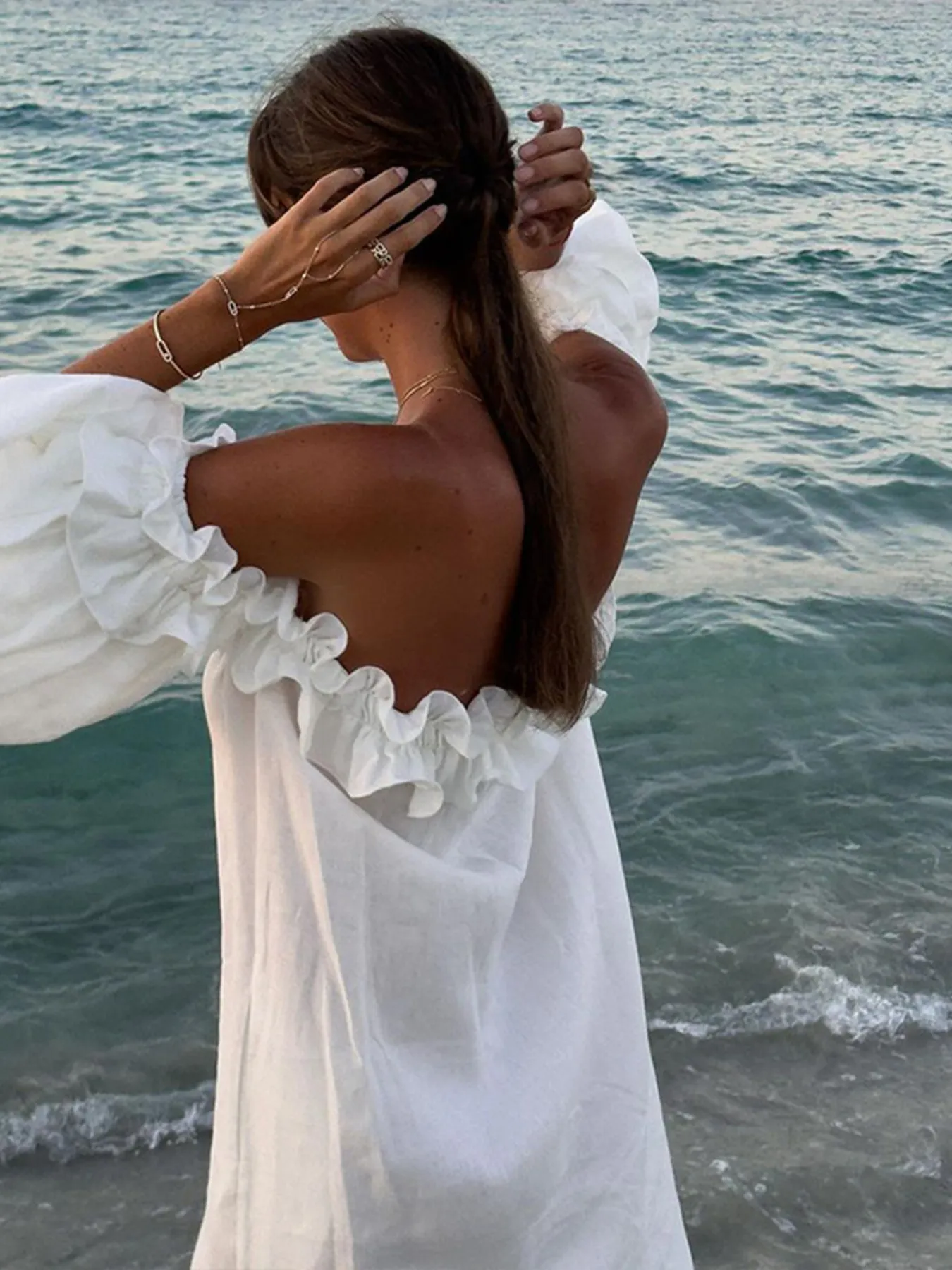 Side Slit Off-Shoulder Dress - Image 6