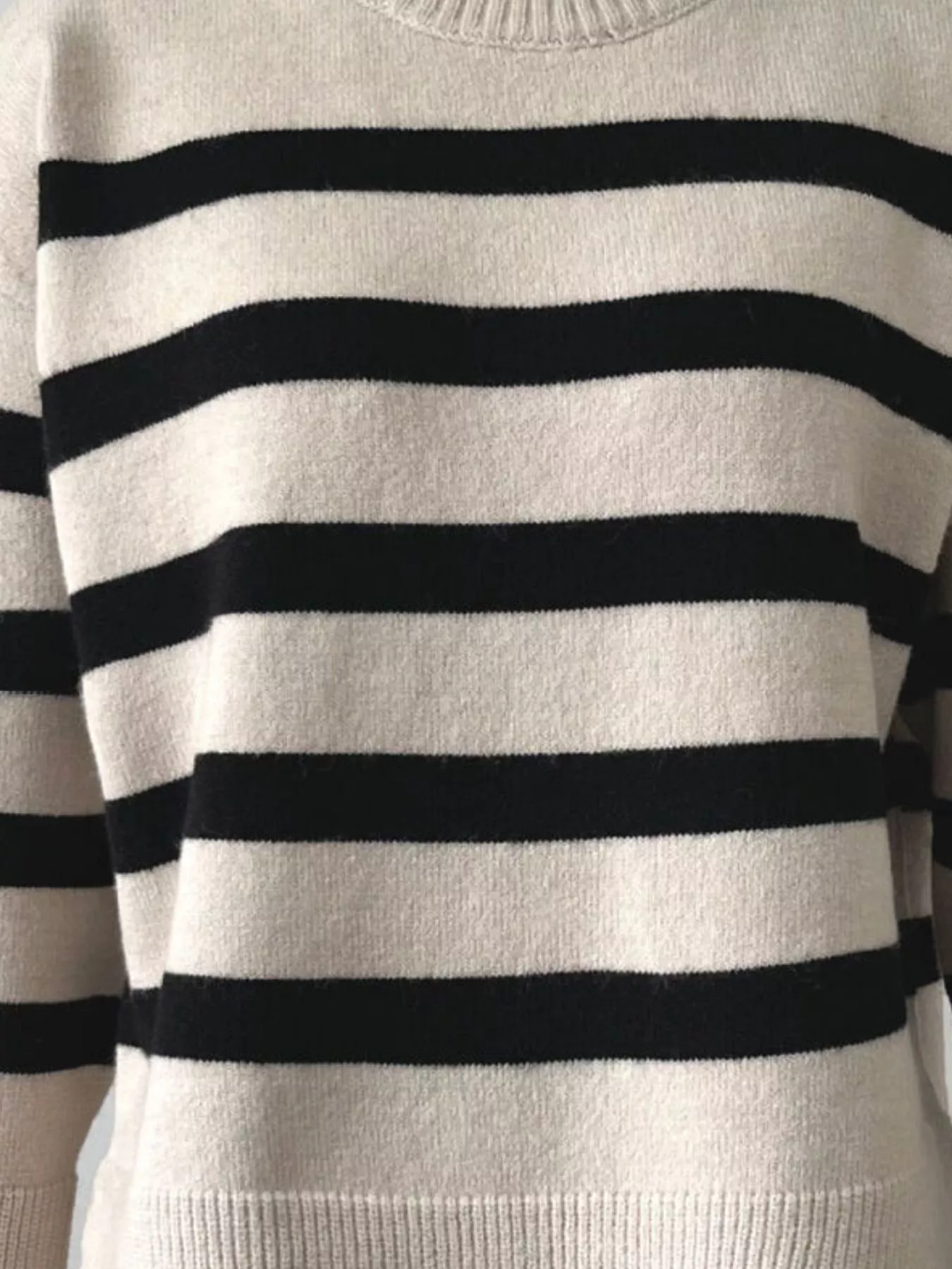 Side Slit Striped Oversized Knit Sweater - Image 6