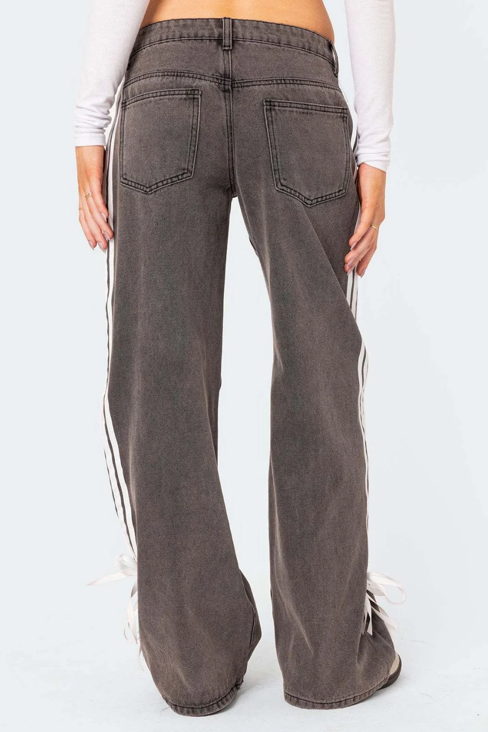 Side Striped Loose Fit Jeans - Image 9