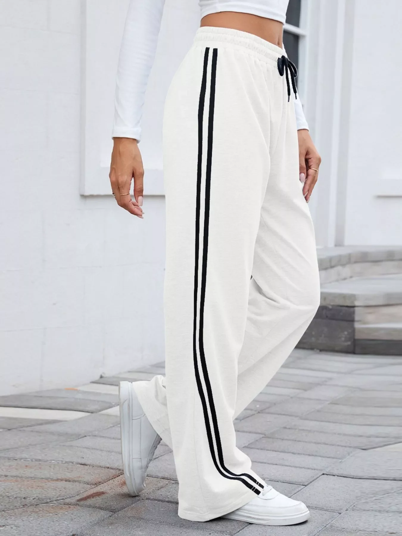 Side Striped Wide Leg Pants - Image 13