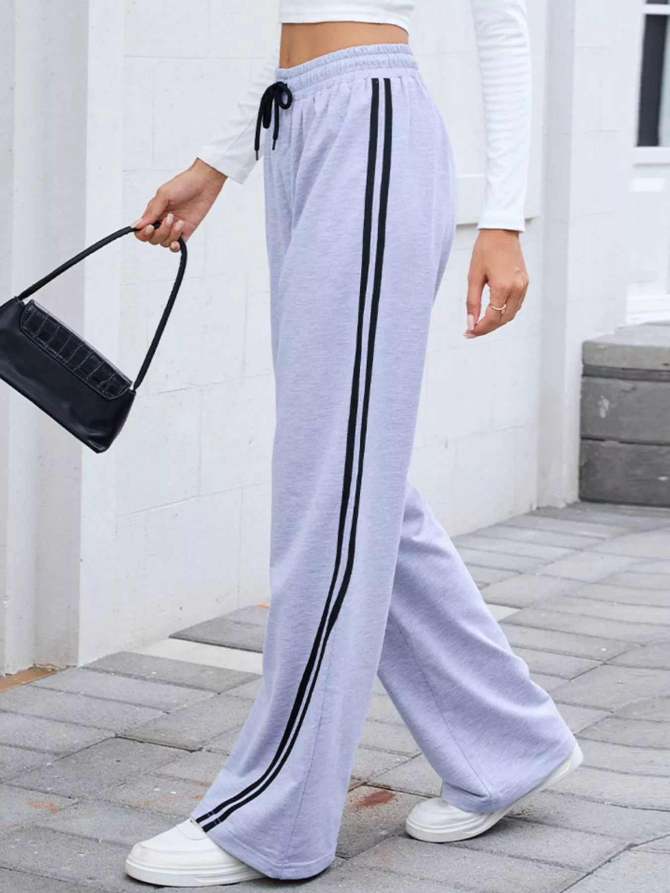 Side Striped Wide Leg Pants - Image 8
