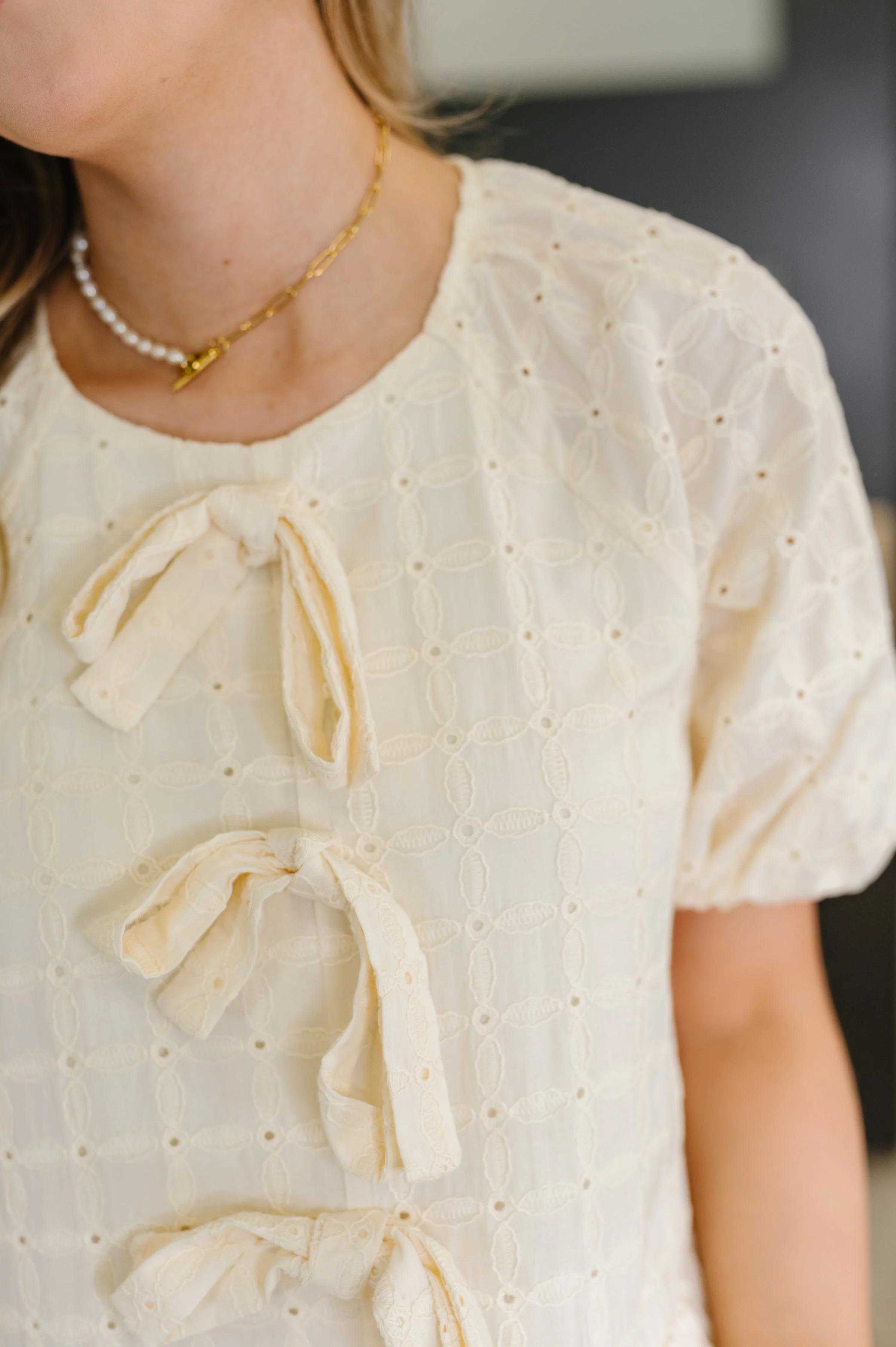 Simply Stunning Eyelet Knit Top - Image 2