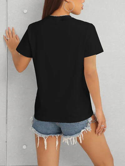 Skull Round Neck Short Sleeve T-Shirt - Image 2