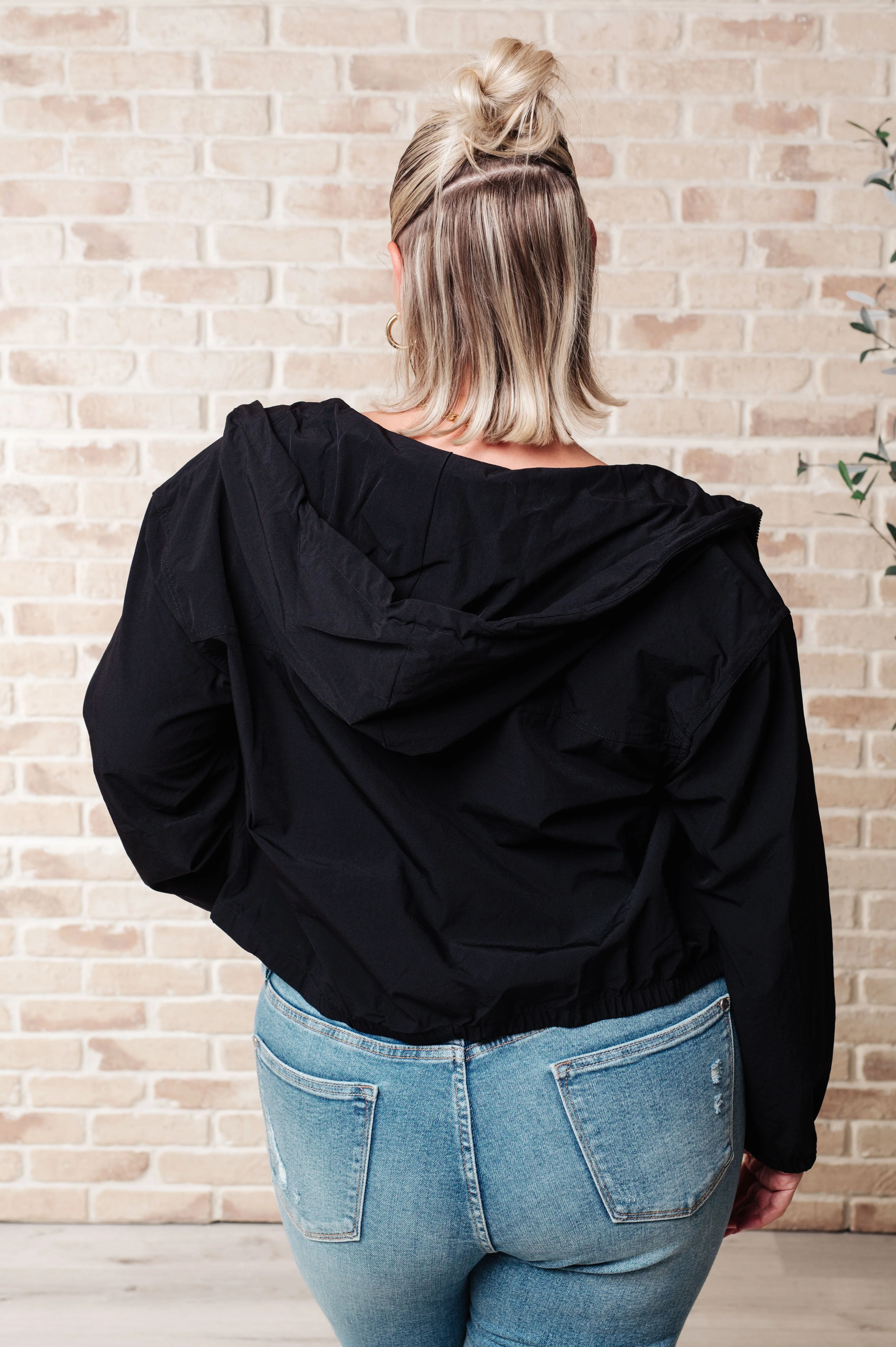 Sky of Only Clouds Zip Up in Black - Image 9