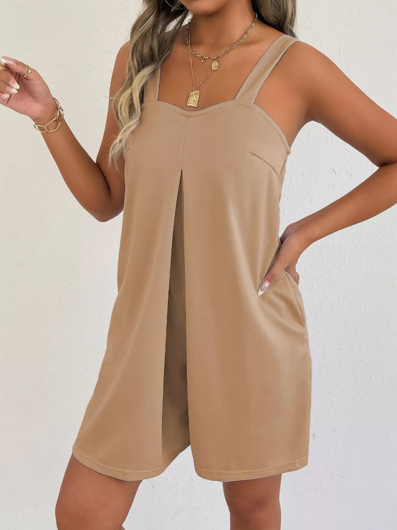 Sleeveless Casual Romper with Side Pockets - Image 14