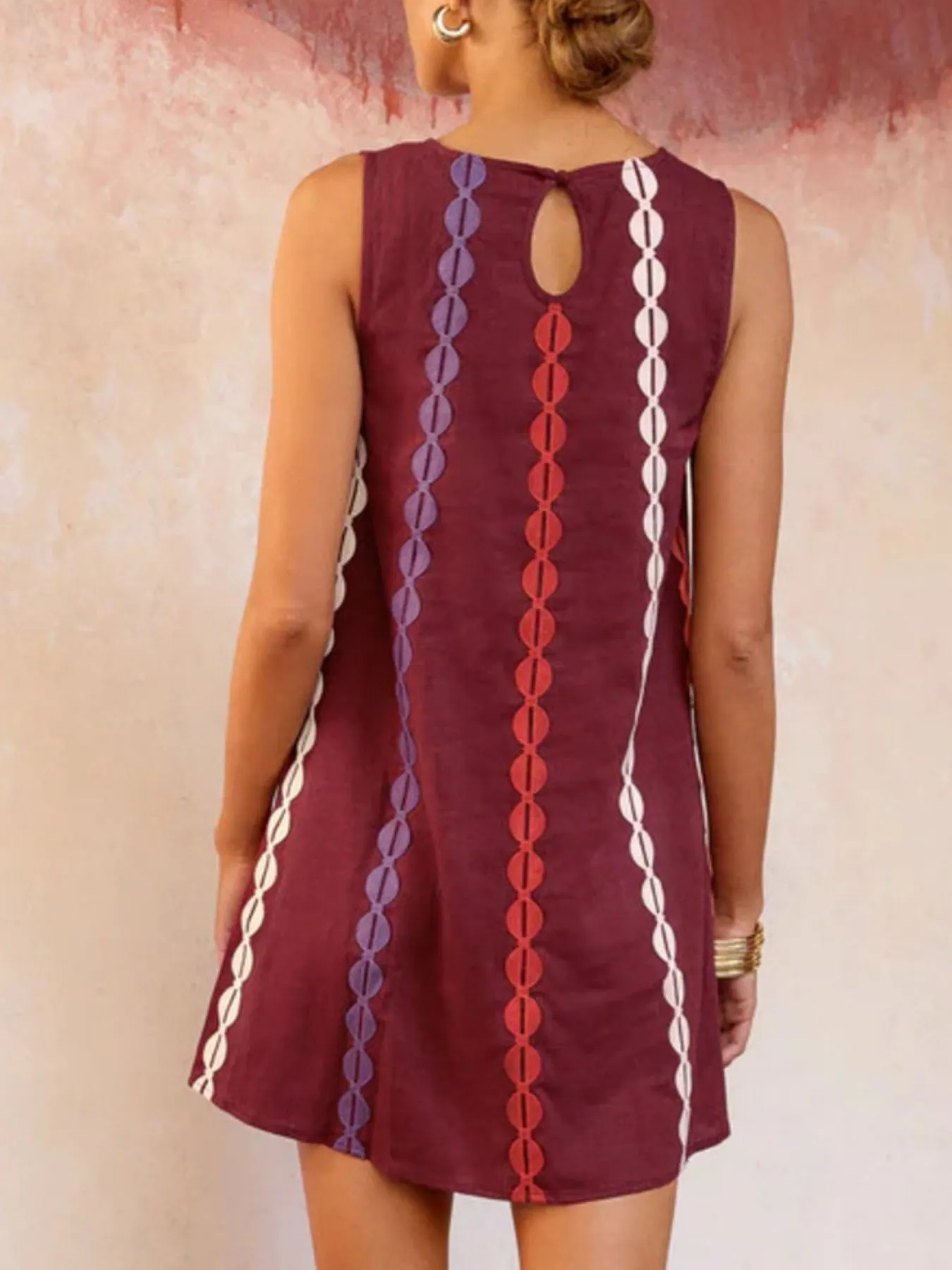 Sleeveless Geometric Print Mini Dress - Image 10