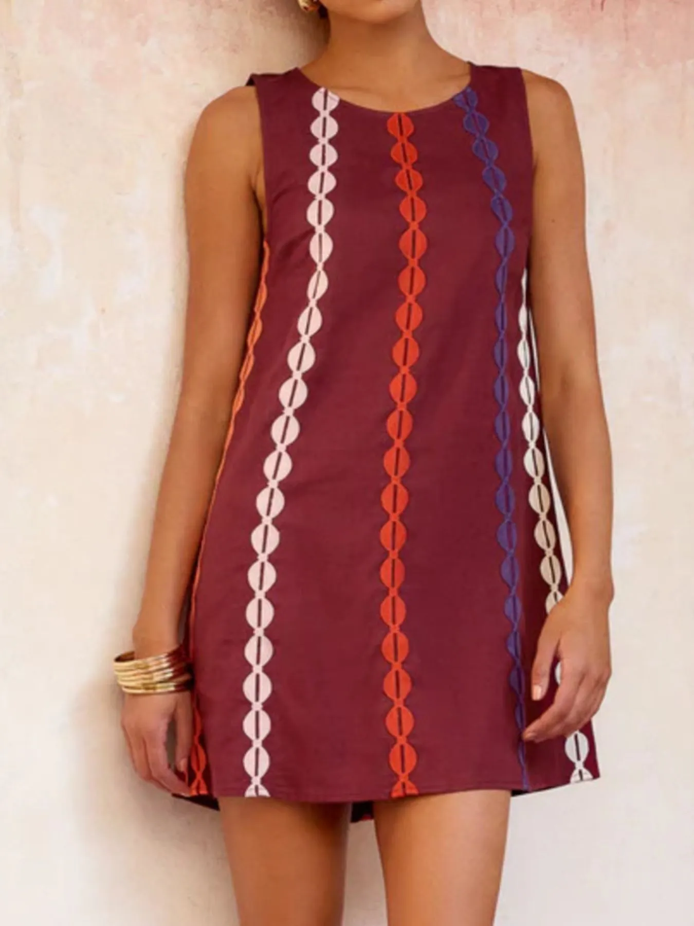 Sleeveless Geometric Print Mini Dress - Image 8