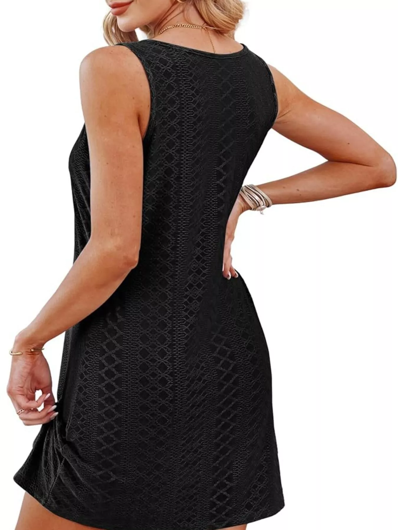 Sleeveless Knotted Hem Tank Dress - Image 22