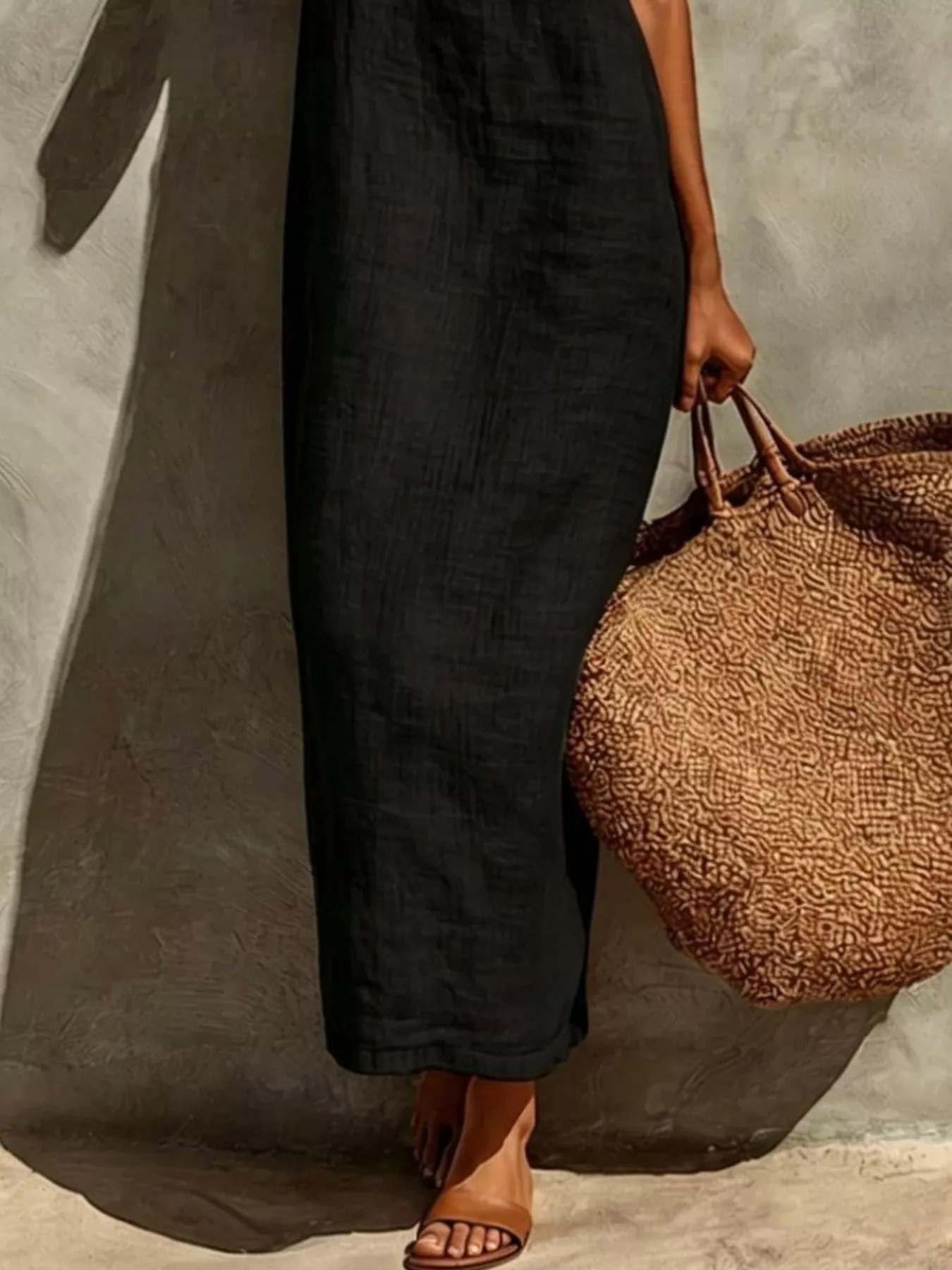 Sleeveless Linen Casual Maxi Dress - Image 12