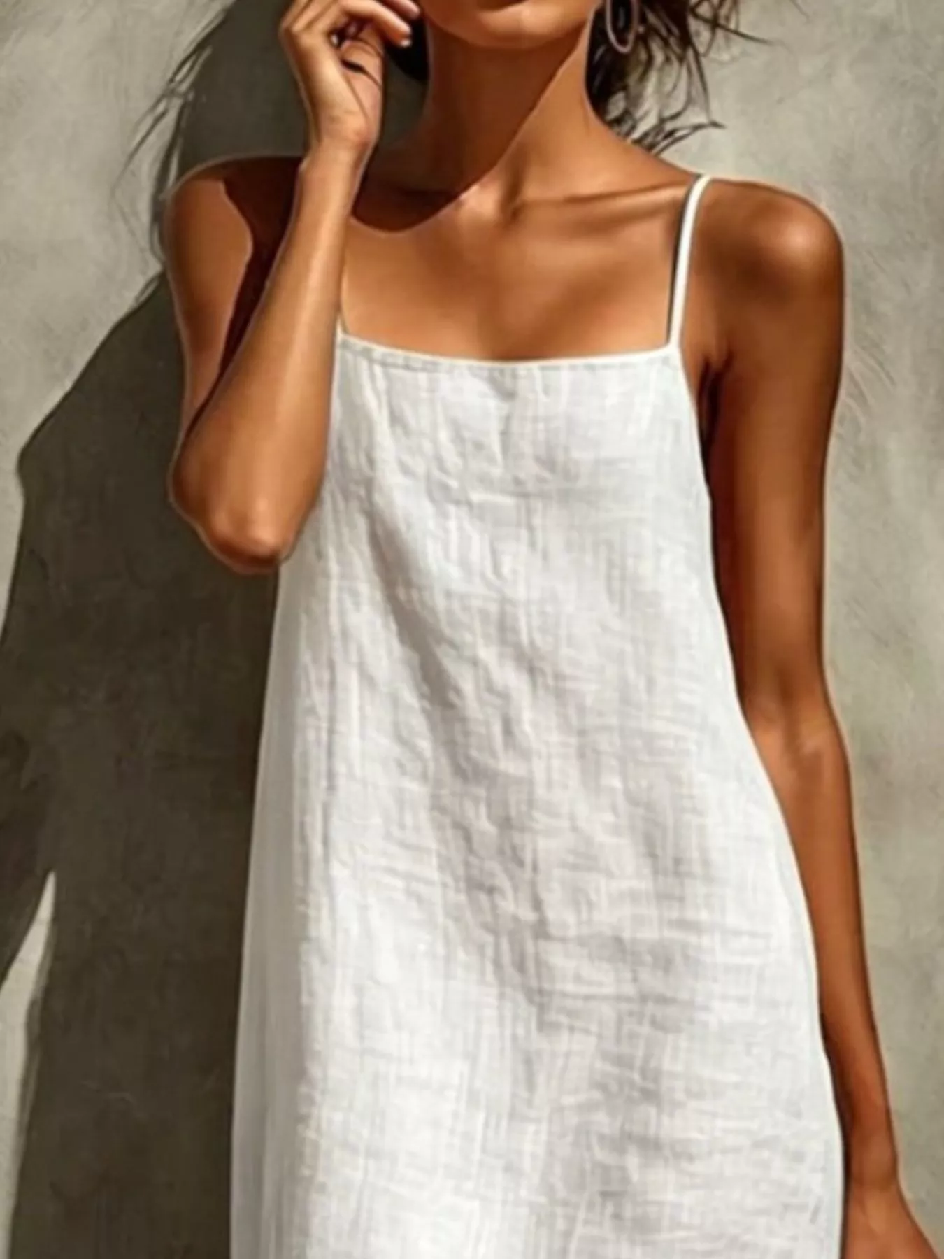 Sleeveless Linen Casual Maxi Dress - Image 2