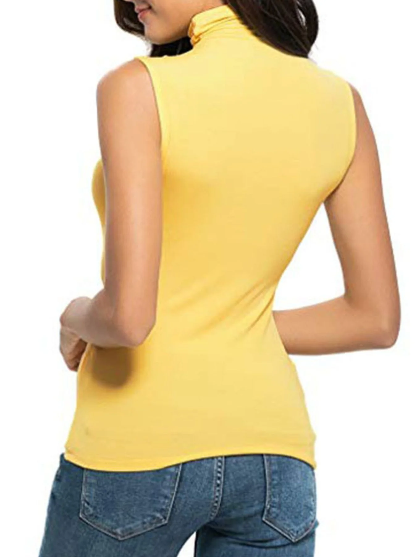 Sleeveless Turtleneck Slim Fit T-Shirt - Image 6