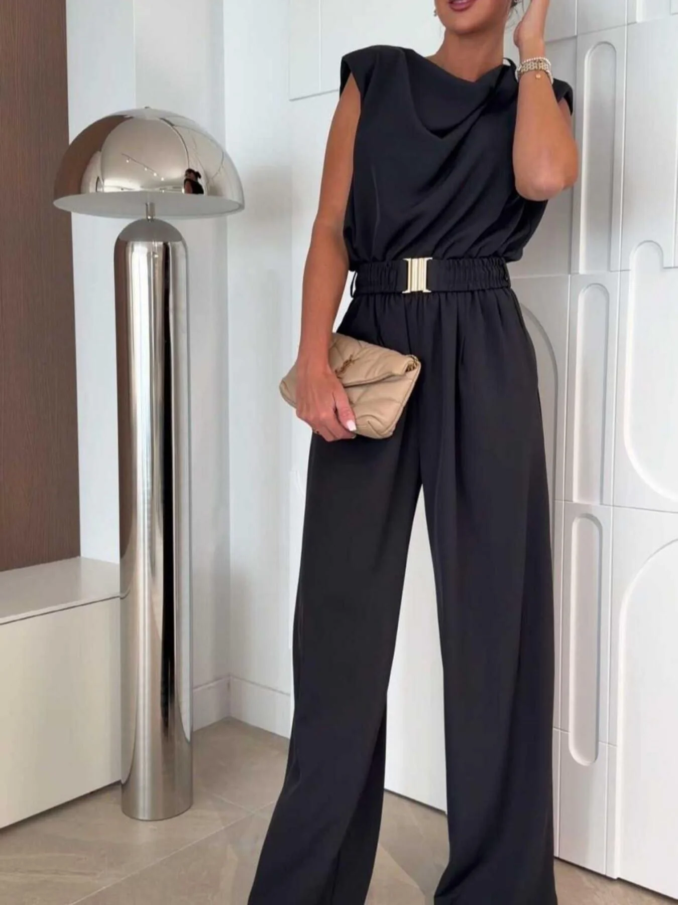 Sleeveless Wide Leg Jumpsuit - Image 6