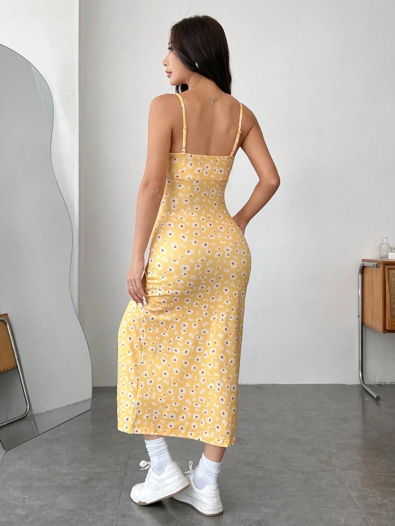 Slit Bodice Midi Cami Dress - Image 2