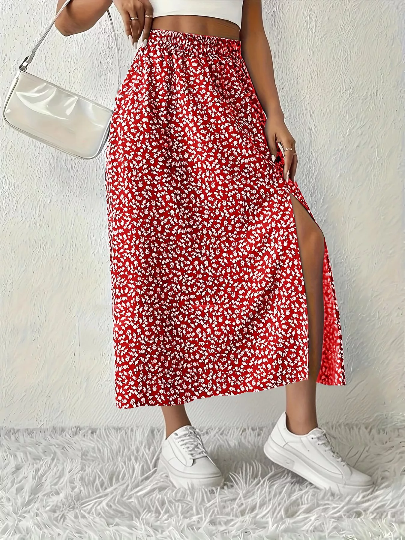 Slit Printed Skirt - Image 14