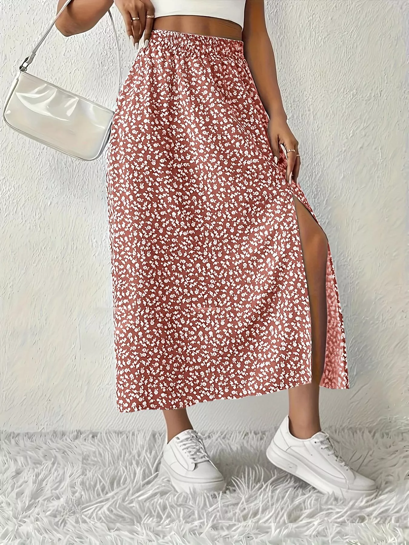 Slit Printed Skirt - Image 15
