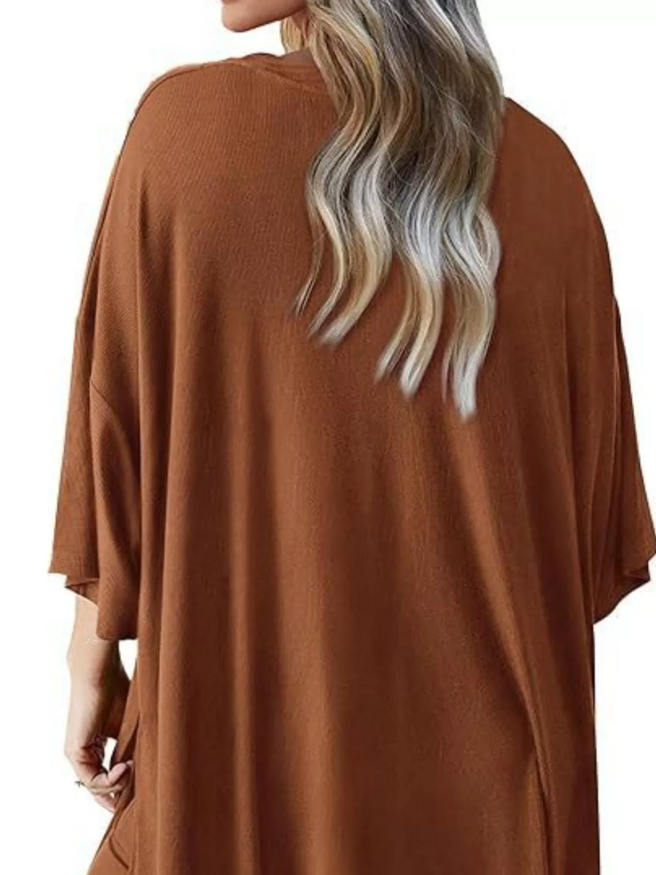 Slit Round Neck Top and Pants Set - Image 12