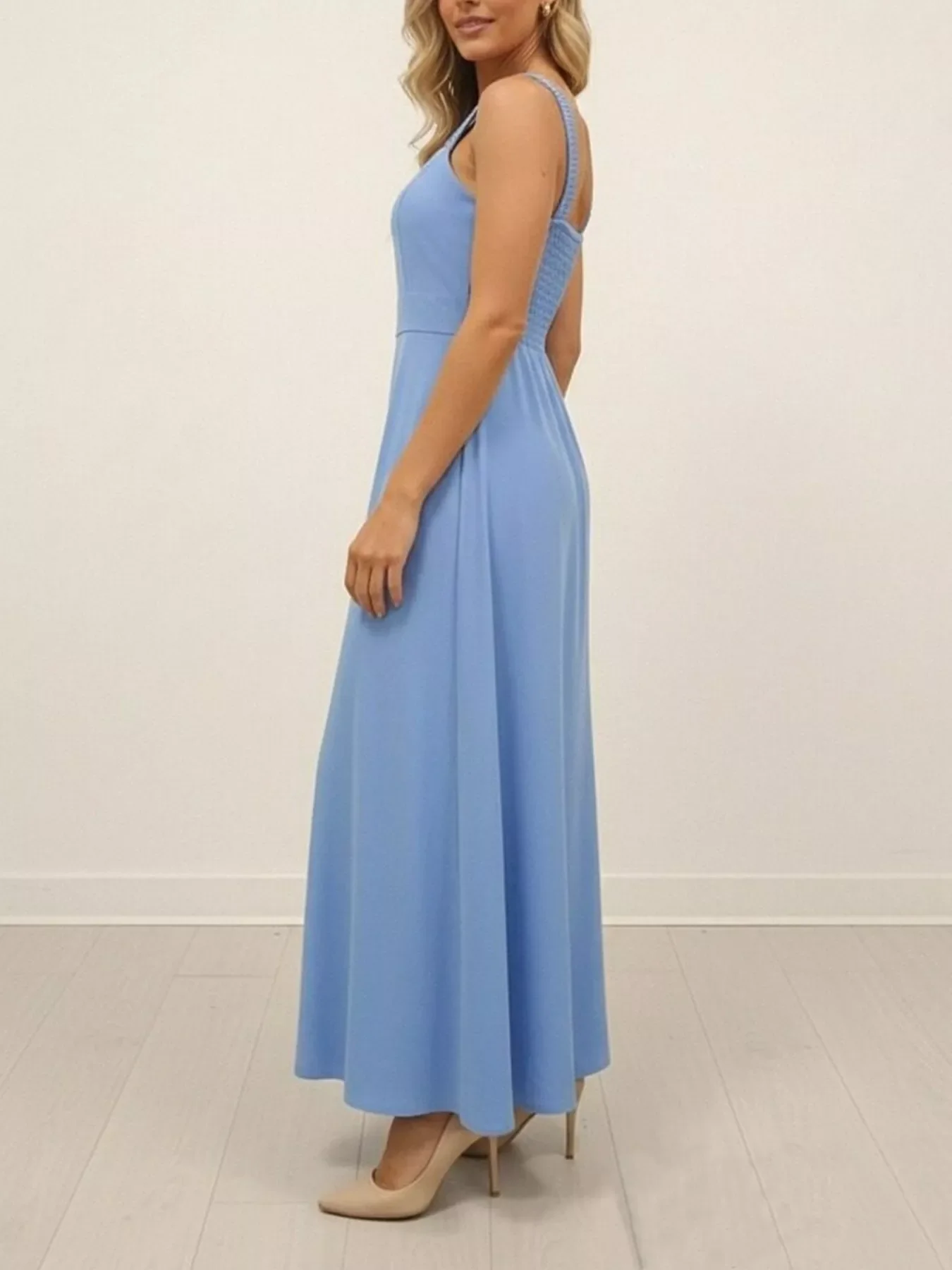 Slit Wide Strap Maxi Dress - Image 2