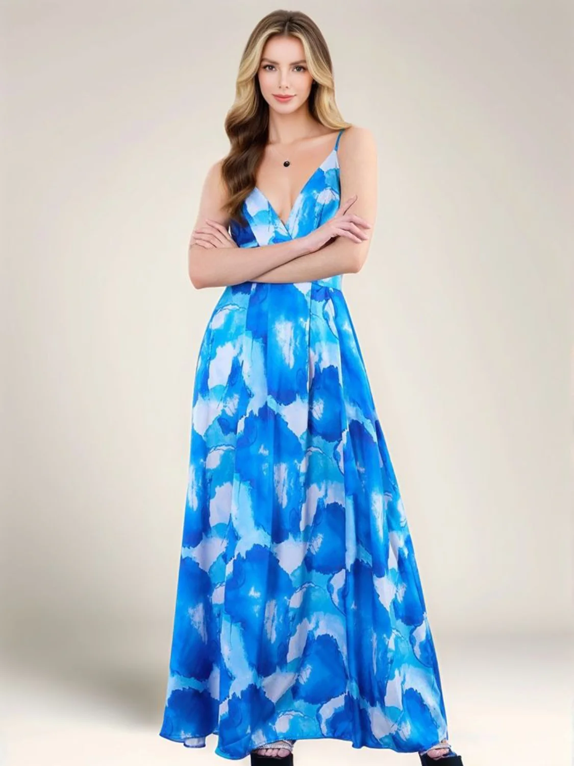 Smocked Back Tie-Dye Maxi Cami Dress - Image 18