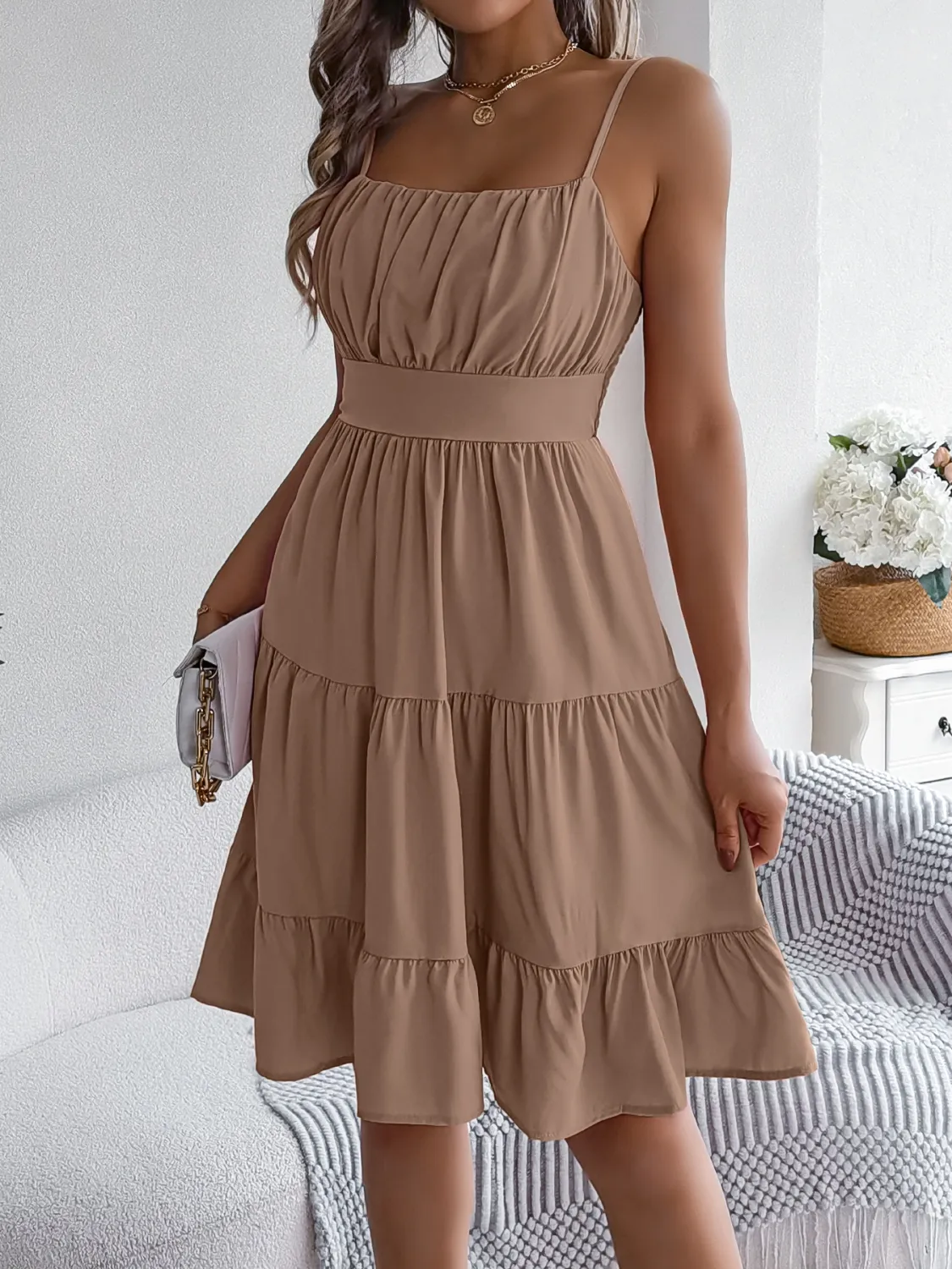 Smocked Back Tiered Cami Dress - Image 13