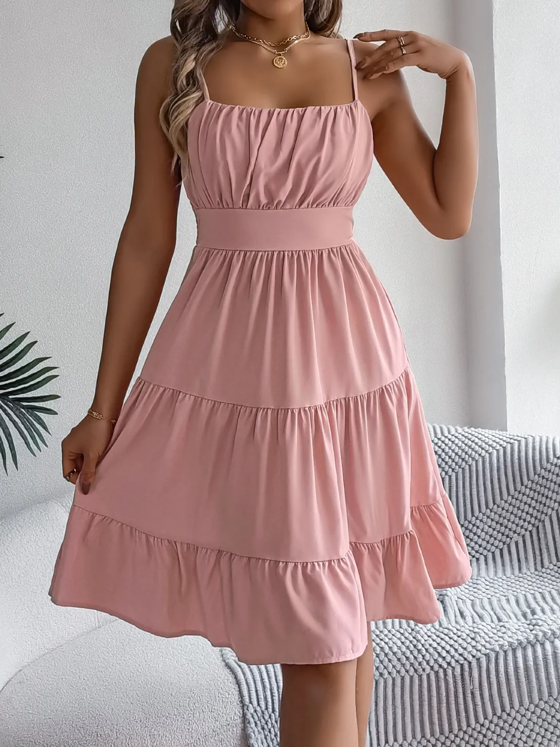 Smocked Back Tiered Cami Dress - Image 5