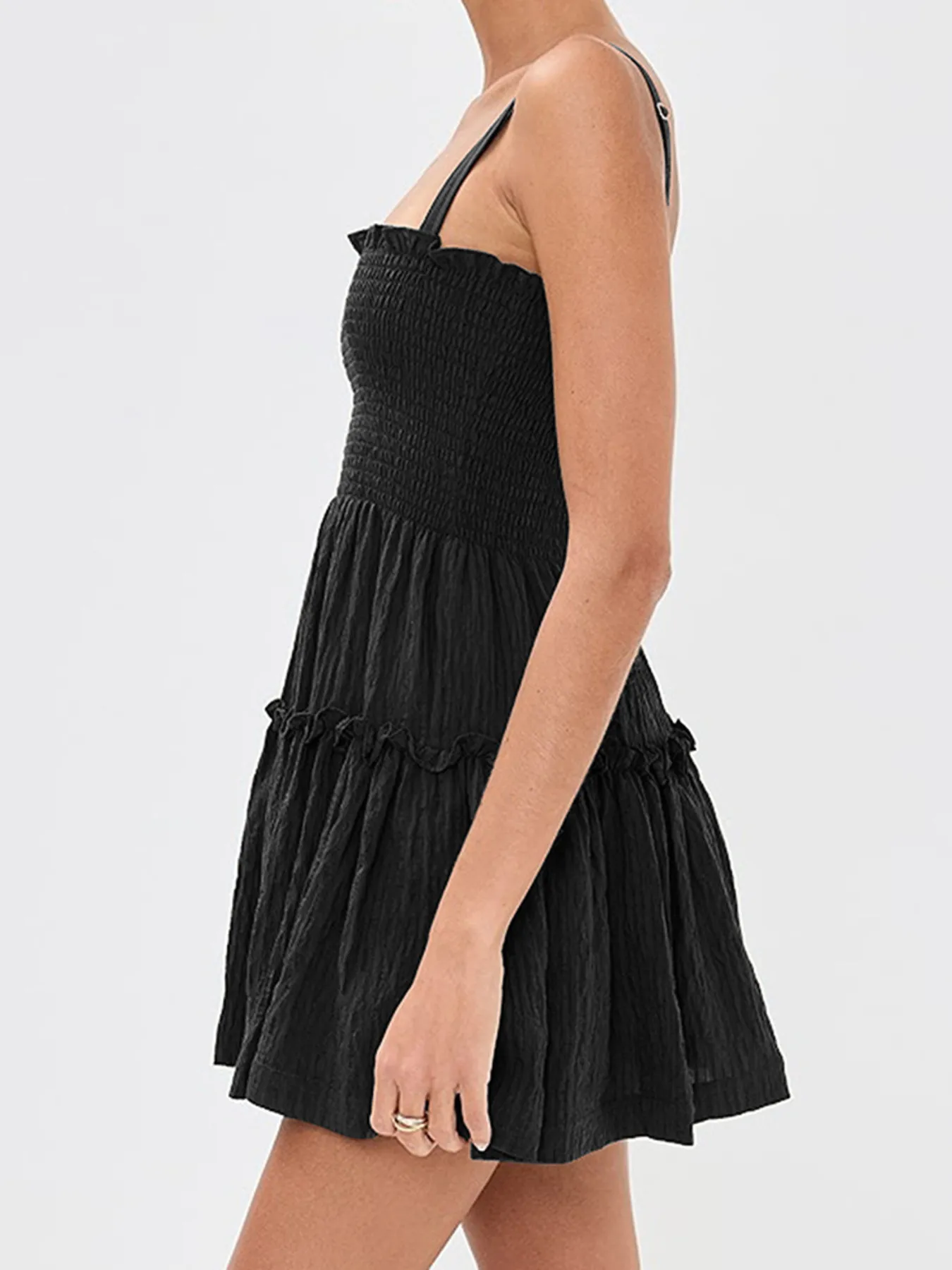 Smocked Frill Cami Mini Dress - Image 3