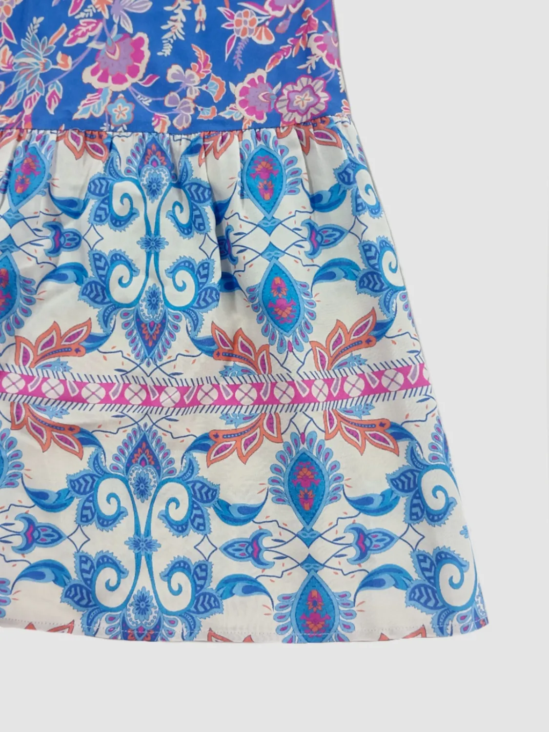 Smocked Off-Shoulder Printed Top and Skirt Set - Image 9