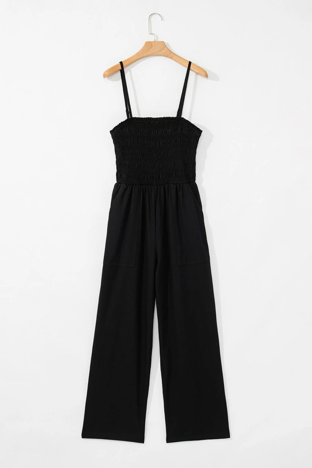 Smocked Spaghetti Straps Wide Leg Jumpsuit - Image 6