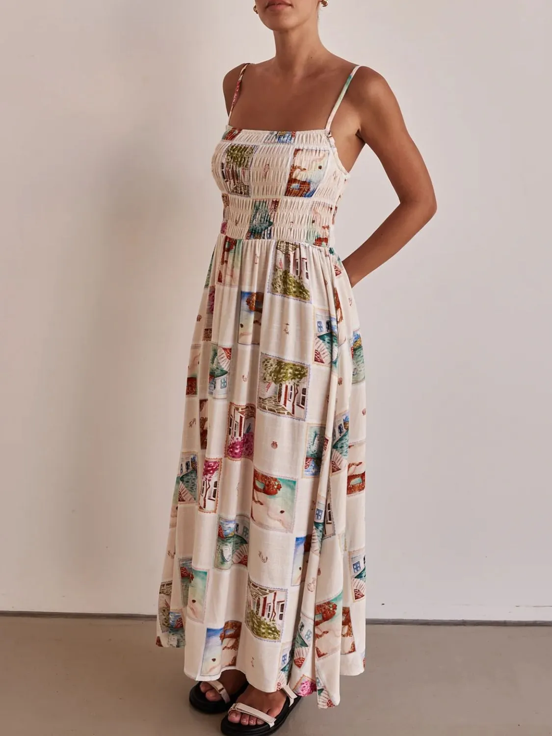 Smocked Square Neck Cami Dress - Image 3