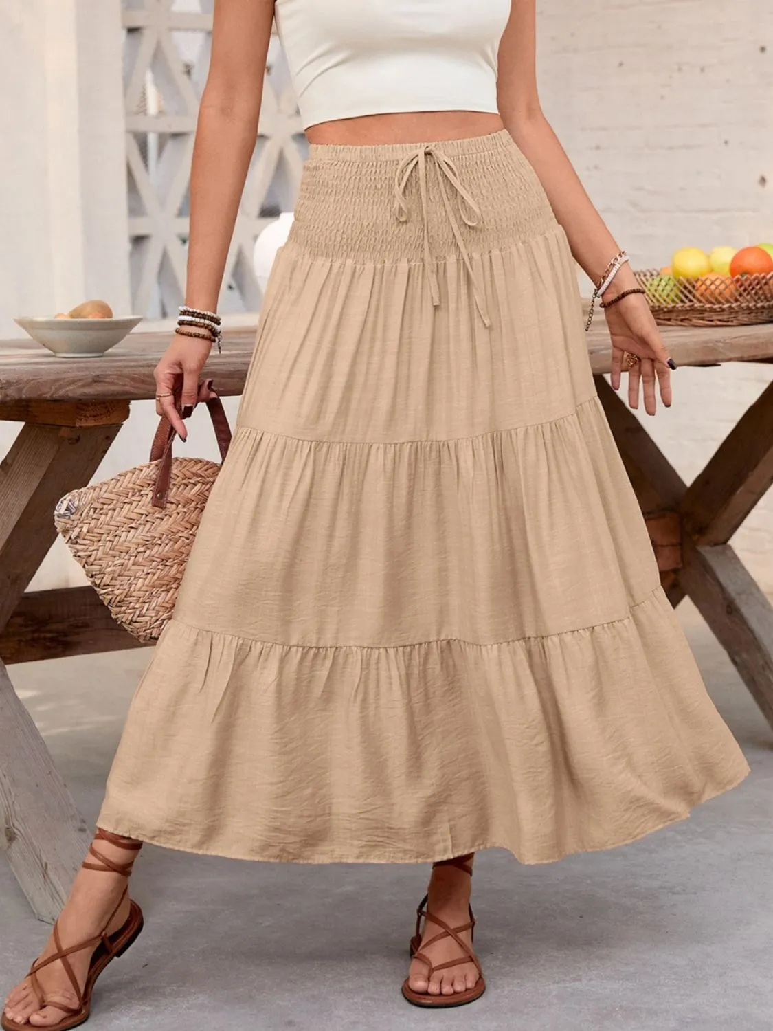 Smocked Tiered Skirt - Image 4