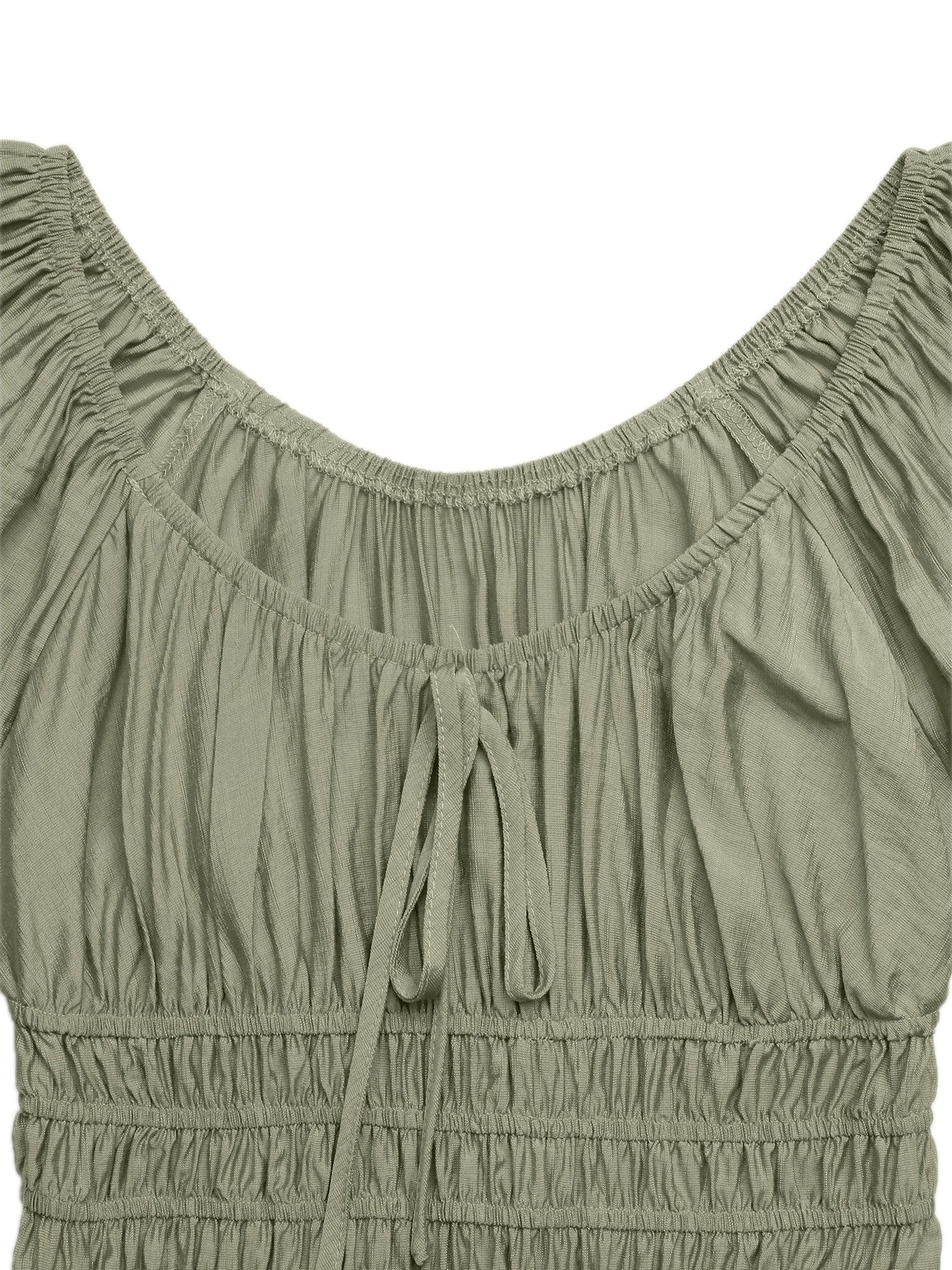 Smocked Waist Puff Sleeve Maxi Dress - Image 7