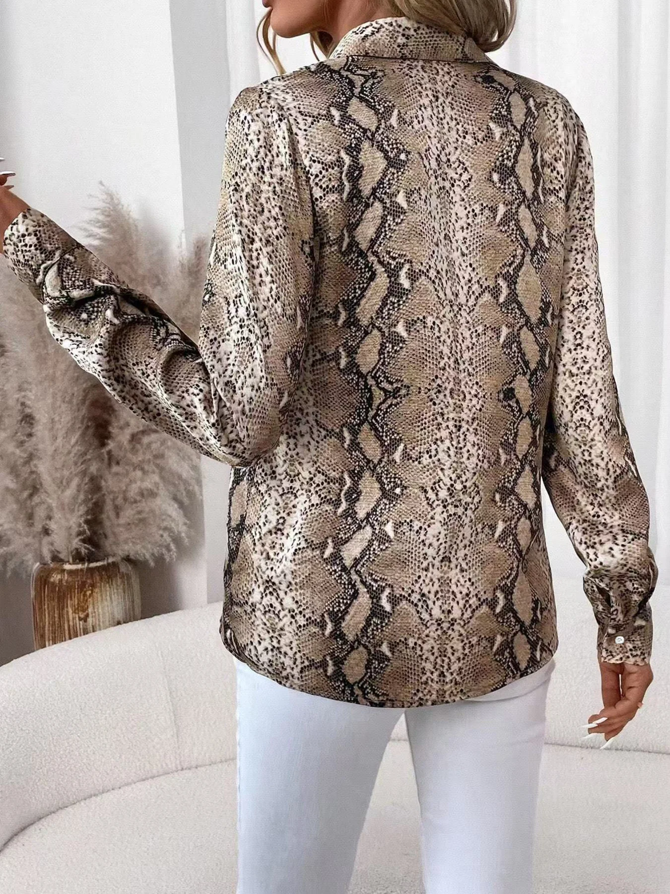 Snake Print Long Sleeve Shirt - Image 2